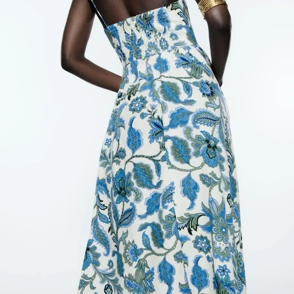 Zara maxi dress. Never worn. NWT. Blue and green - Picture 2 of 7